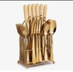 Falari 24-Piece Stainless Steel Gold Cutlery Set