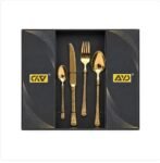 24-Pcs German Gold Finish Cutlery Set – Service for 6