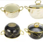 Imported Enamel Cooking Pot 26cm / 6.5L – Marble Finish